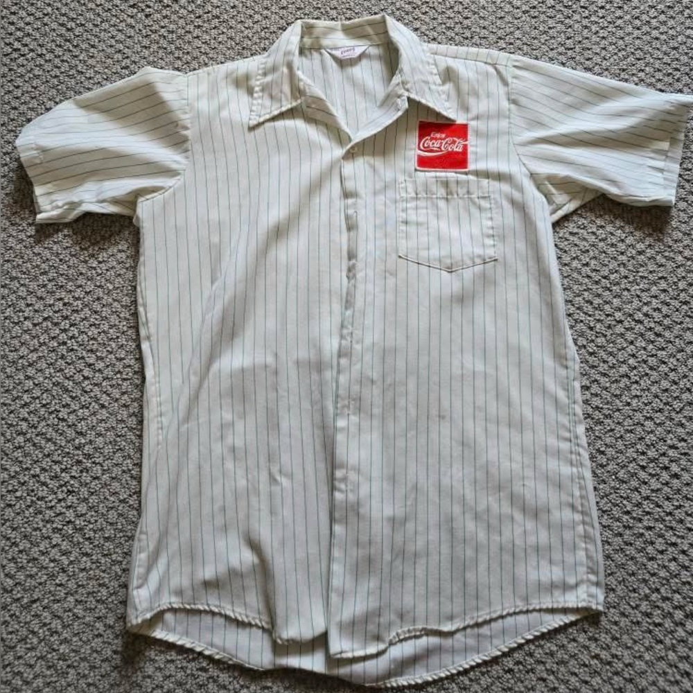Vintage Coca Cola White Button Down Shirt